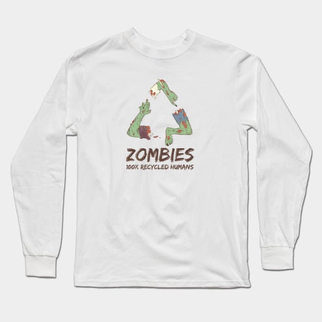 Zombies 100% Recycled Humans Long Sleeve T-Shirt by nerrik